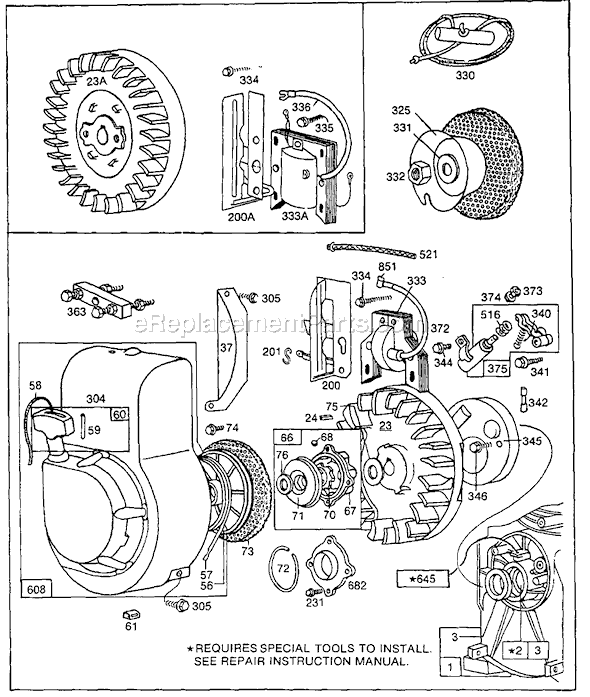 Page C Diagram and Parts List for 80300SERIES  Briggs and Stratton Engine